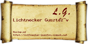 Lichtnecker Gusztáv névjegykártya